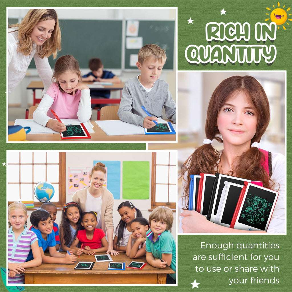 Zhehao 24 Pack LCD Mini Writing Tablet for Kids – 4.5-inch Doodle Board, Erasable & Reusable, Party Favors & Classroom Gifts
