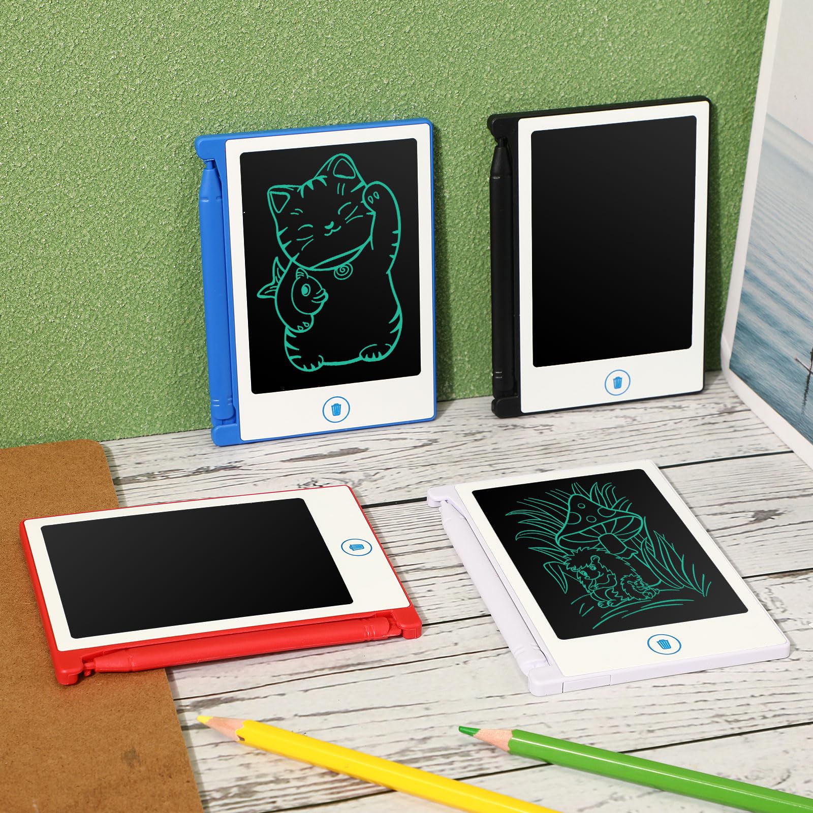 Zhehao 24 Pack LCD Mini Writing Tablet for Kids – 4.5-inch Doodle Board, Erasable & Reusable, Party Favors & Classroom Gifts