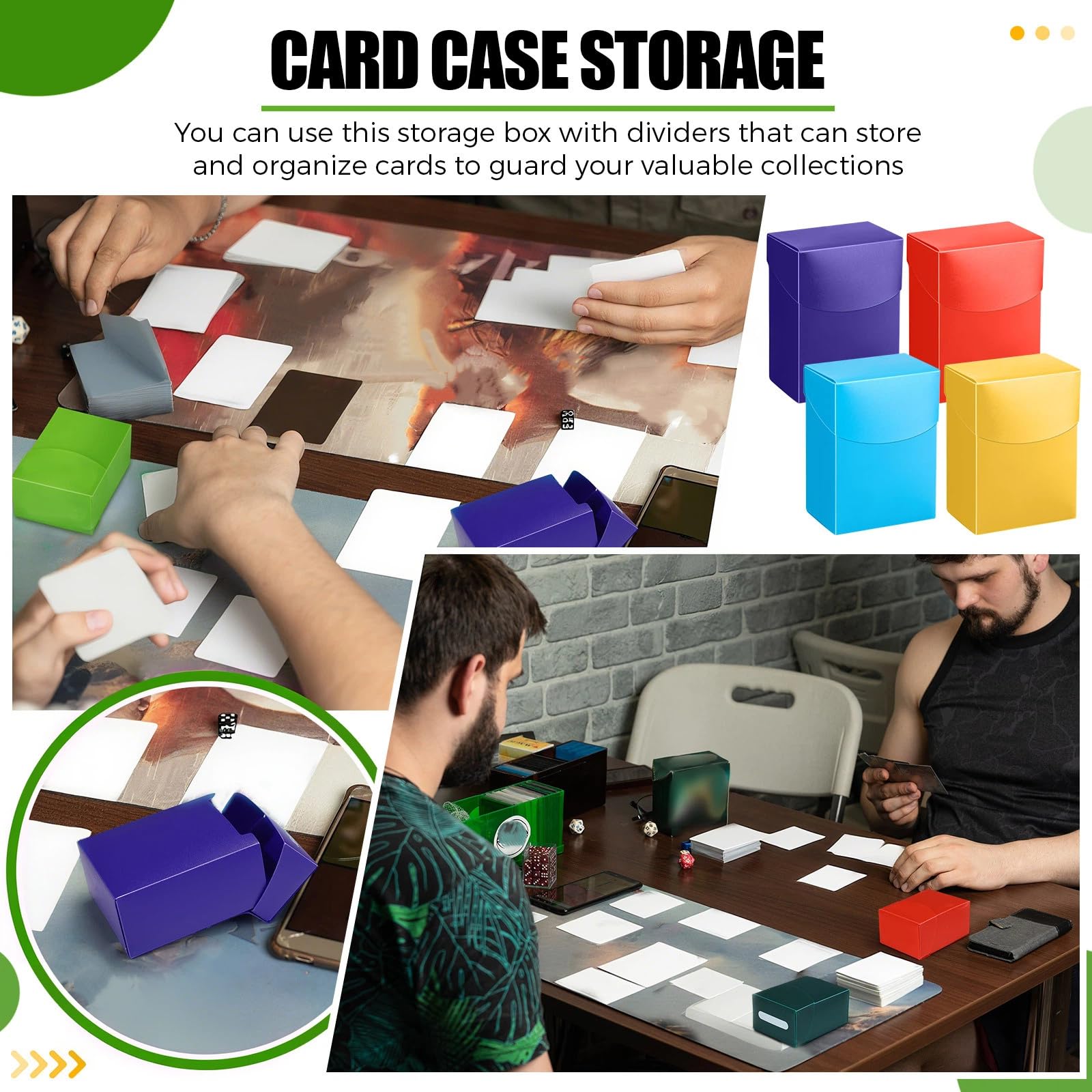 Zhehao 40-Piece Deck Card Boxes with 20 Dividers – 20 Deck Cases & Divider Set | Card Storage Organizer for Trading, Family, Party Games