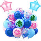 Zheiuyjie Blue Pink Light Blue Balloon Set - 54Pcs 12in Cartoon Theme Party Decor