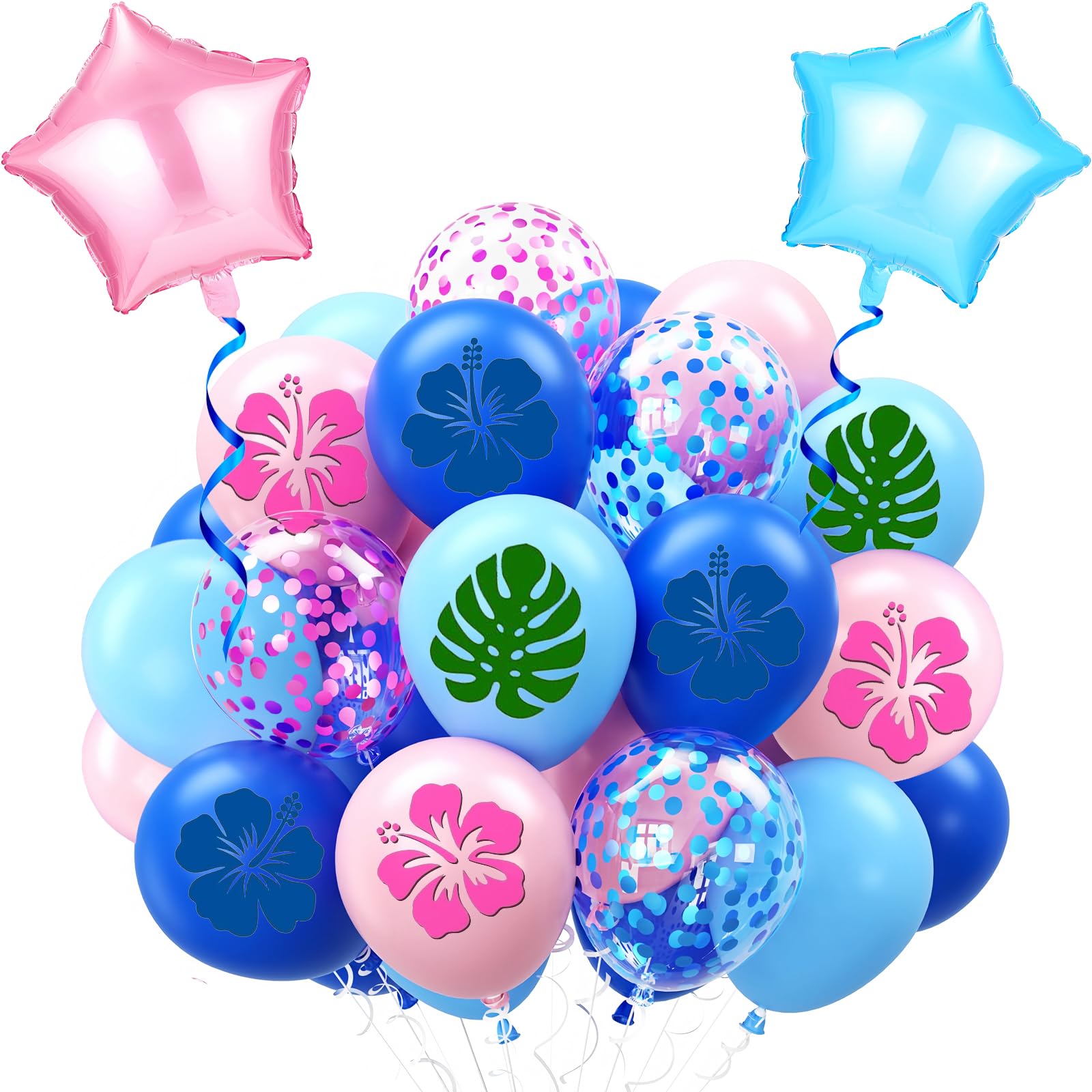 Zheiuyjie Blue Pink Light Blue Balloon Set - 54Pcs 12in Cartoon Theme Party Decor