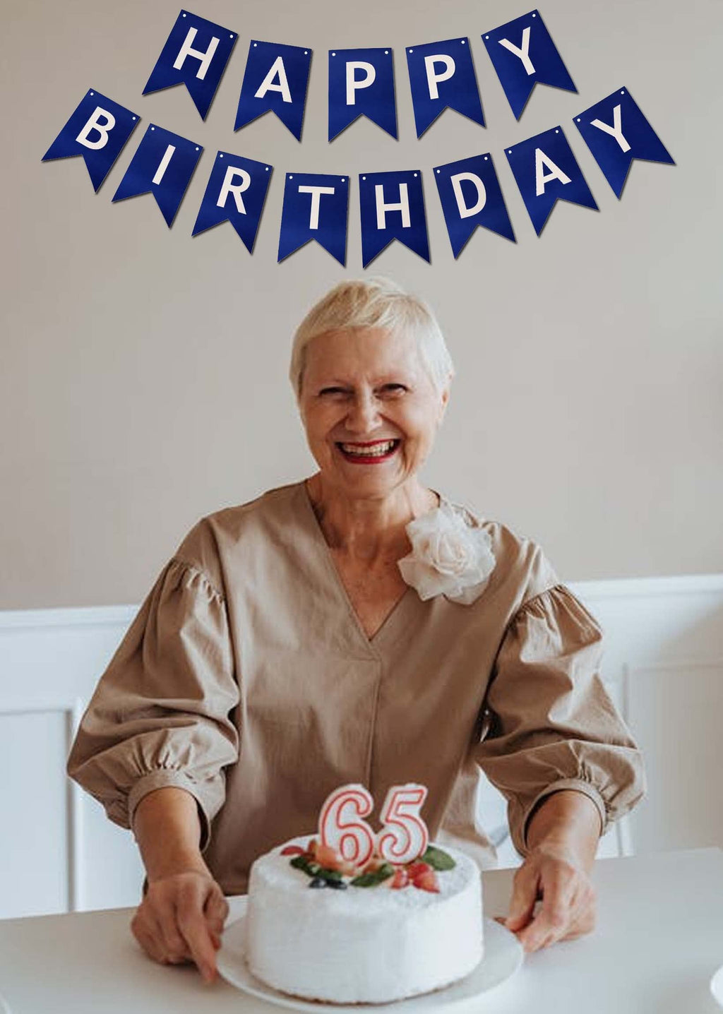 ZHENGYE Blue Happy Birthday Banner – DIY Party Decoration