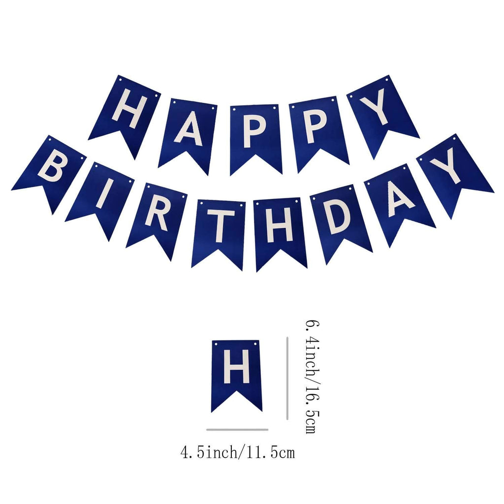ZHENGYE Blue Happy Birthday Banner – DIY Party Decoration