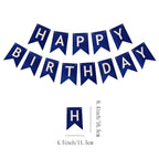ZHENGYE Blue Happy Birthday Banner – DIY Party Decoration