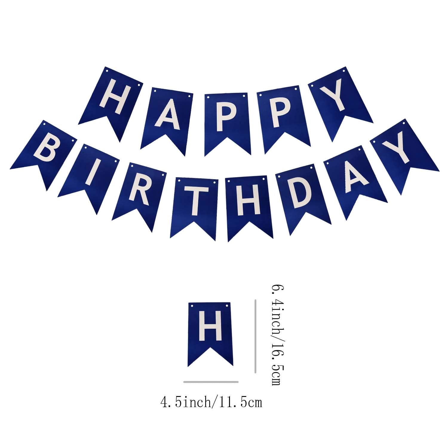 ZHENGYE Blue Happy Birthday Banner – DIY Party Decoration