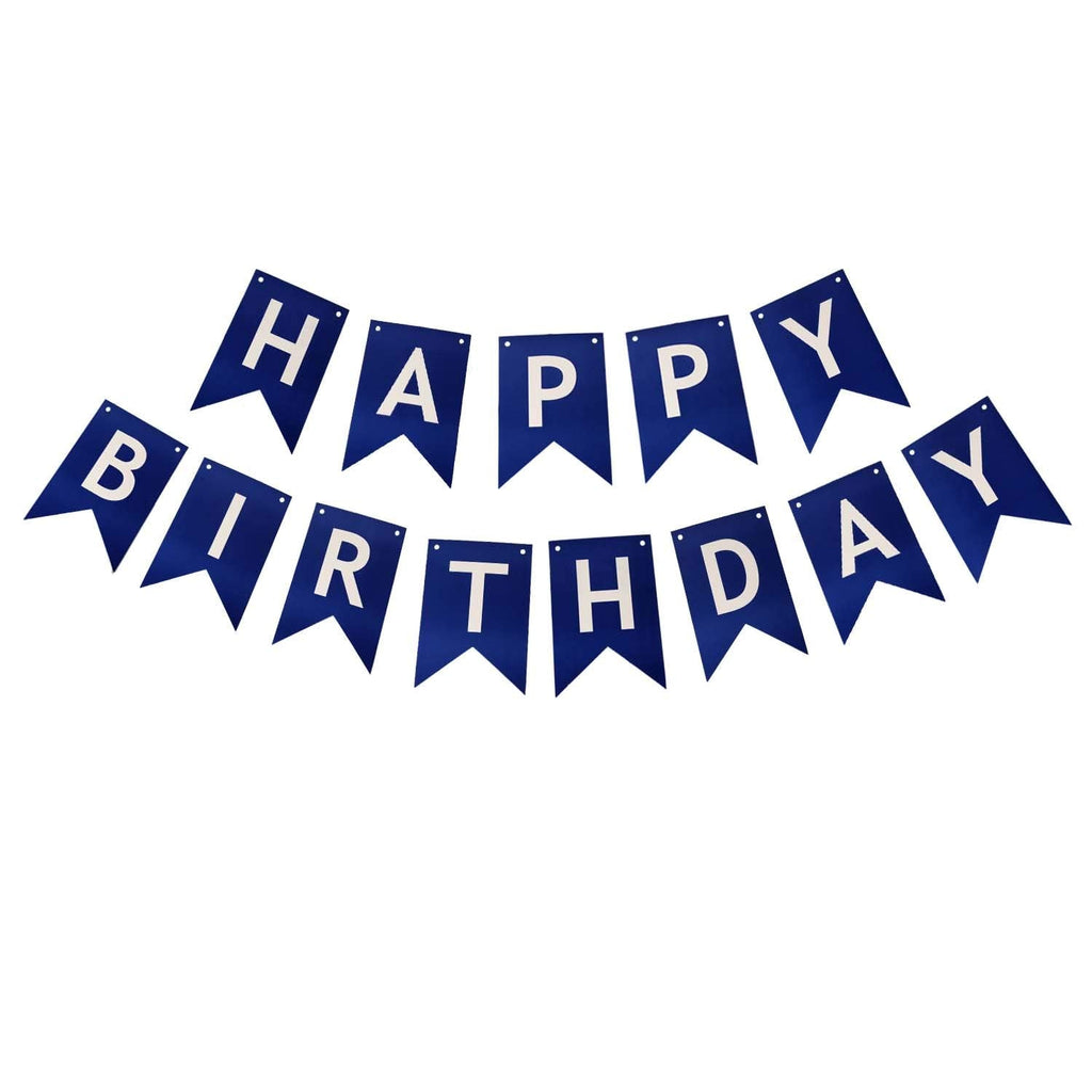 ZHENGYE Blue Happy Birthday Banner – DIY Party Decoration