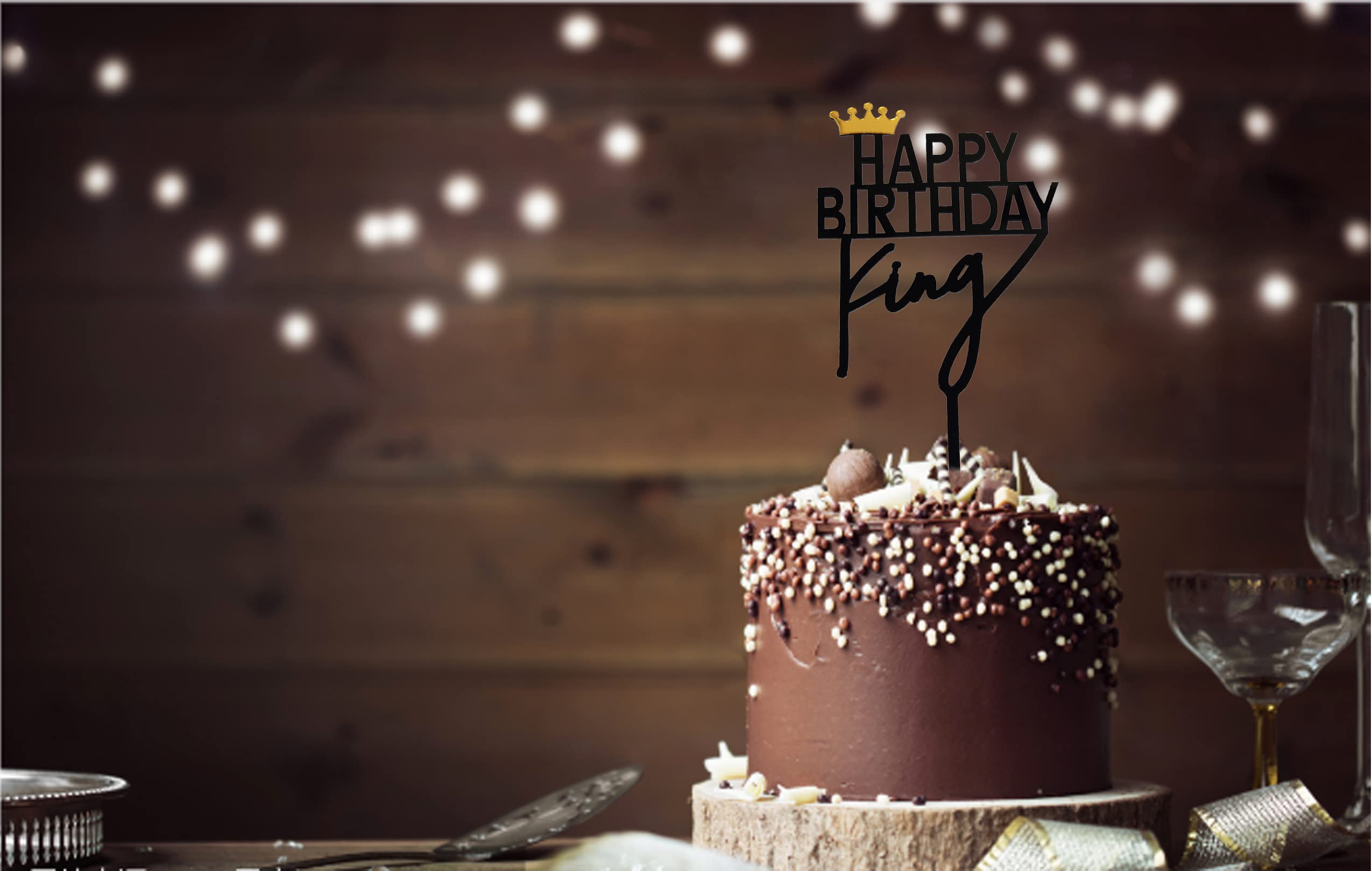 ZHENGYE Crown King Birthday Cake Topper – Acrylic Decorations