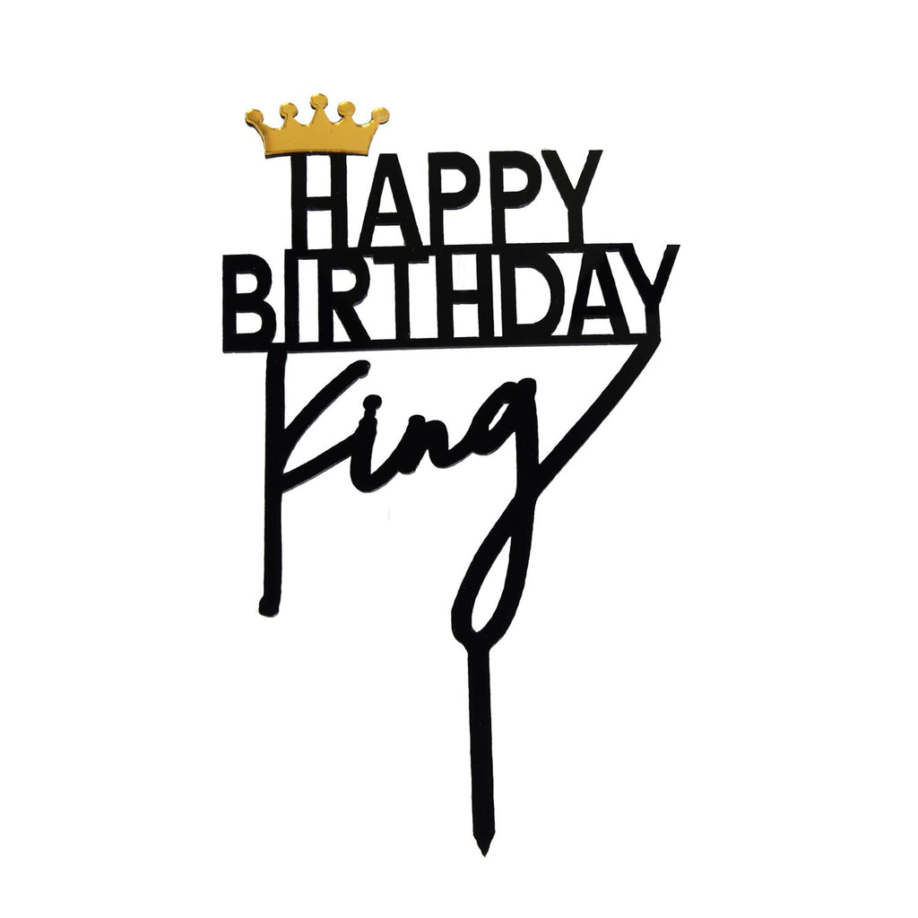 ZHENGYE Crown King Birthday Cake Topper – Acrylic Decorations