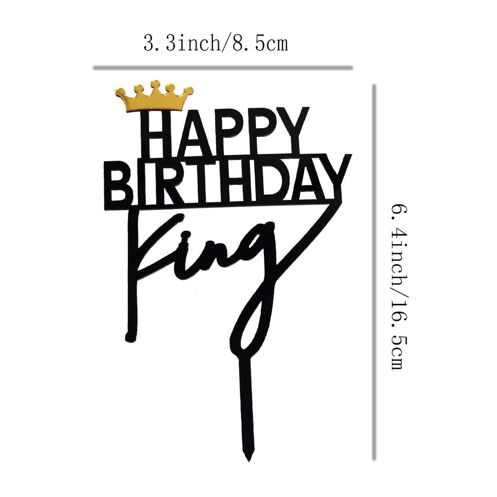 ZHENGYE Crown King Birthday Cake Topper – Acrylic Decorations