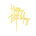 ZHENGYE Gold Happy Birthday Cake Topper – Acrylic, 3.9in Wide, 5.3in Plunger