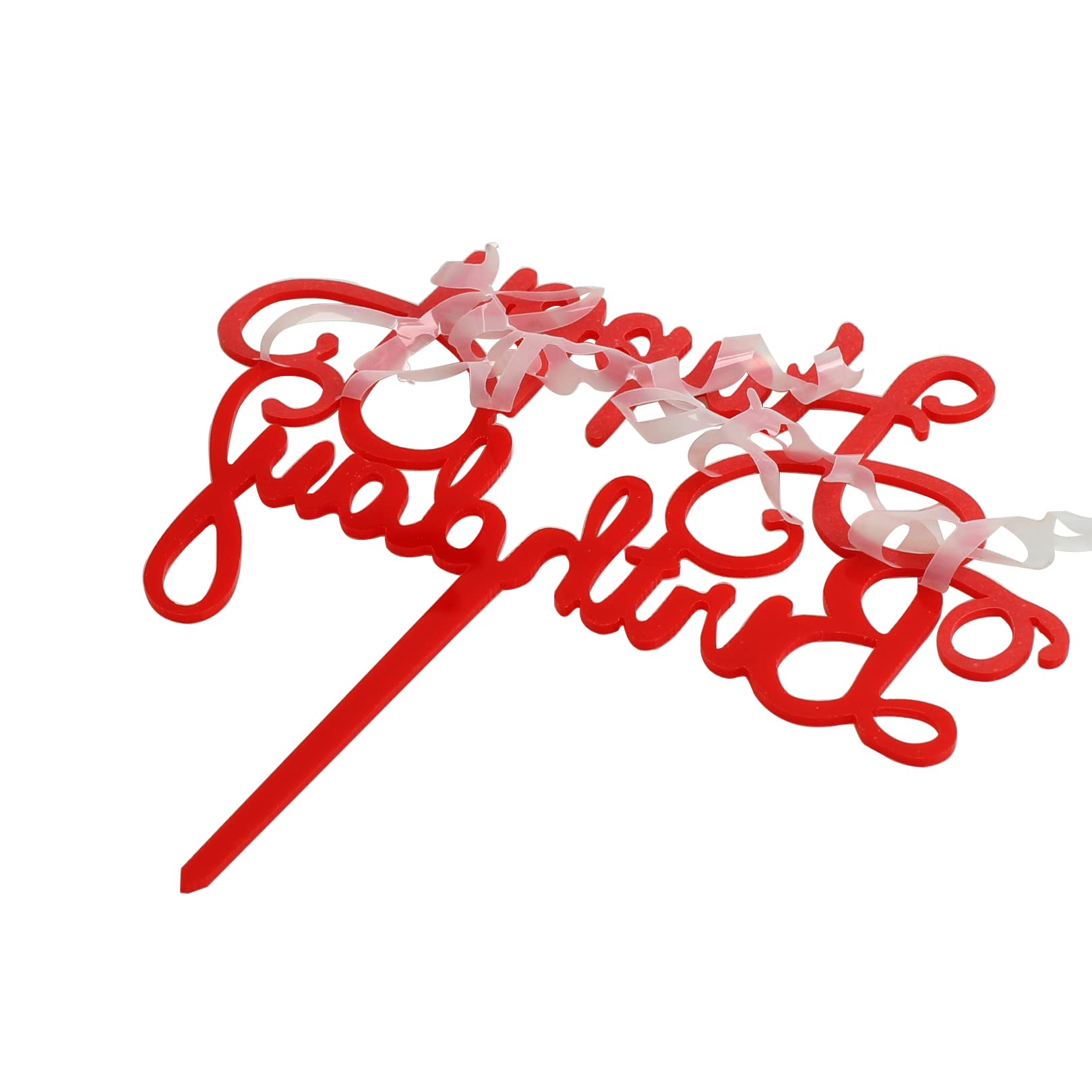 ZHENGYE Red Happy Birthday Cake Topper - Eco-Friendly Acrylic