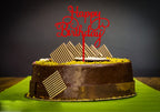 ZHENGYE Red Happy Birthday Cake Topper - Eco-Friendly Acrylic