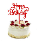 ZHENGYE Red Happy Birthday Cake Topper - Eco-Friendly Acrylic