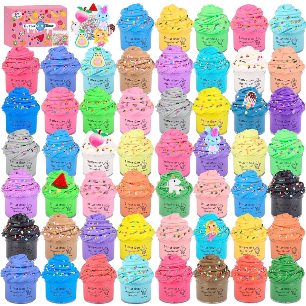 ZHNEHAOKAN 56-Pack Valentine Butter Slime Kit – Soft, Non-Sticky Slime for Kids, Classroom & Party Favors