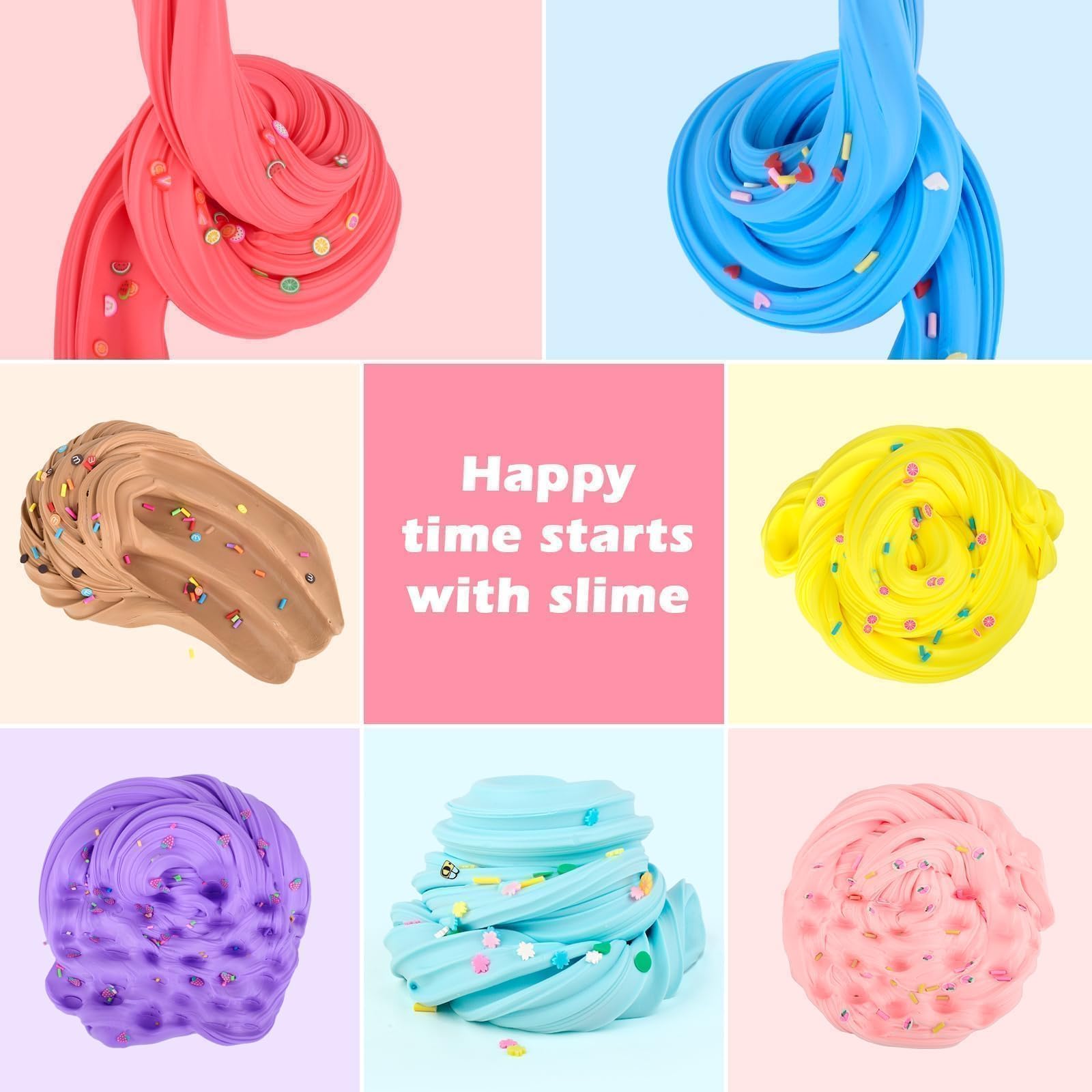 ZHNEHAOKAN 56-Pack Valentine Butter Slime Kit – Soft, Non-Sticky Slime for Kids, Classroom & Party Favors