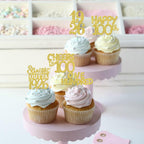 ZHUOWEISM 30PCS Happy 100th Birthday Cupcake Toppers | Gold Glitter, 1926 Theme