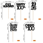 ZHUOWEISM 30pcs Black Glitter 100th Birthday Cupcake Toppers – Straight Outta 1926 Party Picks