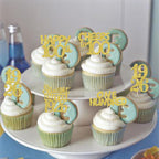 ZHUOWEISM 30PCS Happy 100th Birthday Cupcake Toppers | Gold Glitter, 1926 Theme