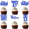 ZHUOWEISM 30Pcs 13th Birthday Cupcake Toppers Glitter Straight Outta 2013 Blue
