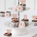 ZHUOWEISM 30Pcs Glitter 14th Birthday Cupcake Toppers - Rose Gold, Straight Outta 2012 Party Picks