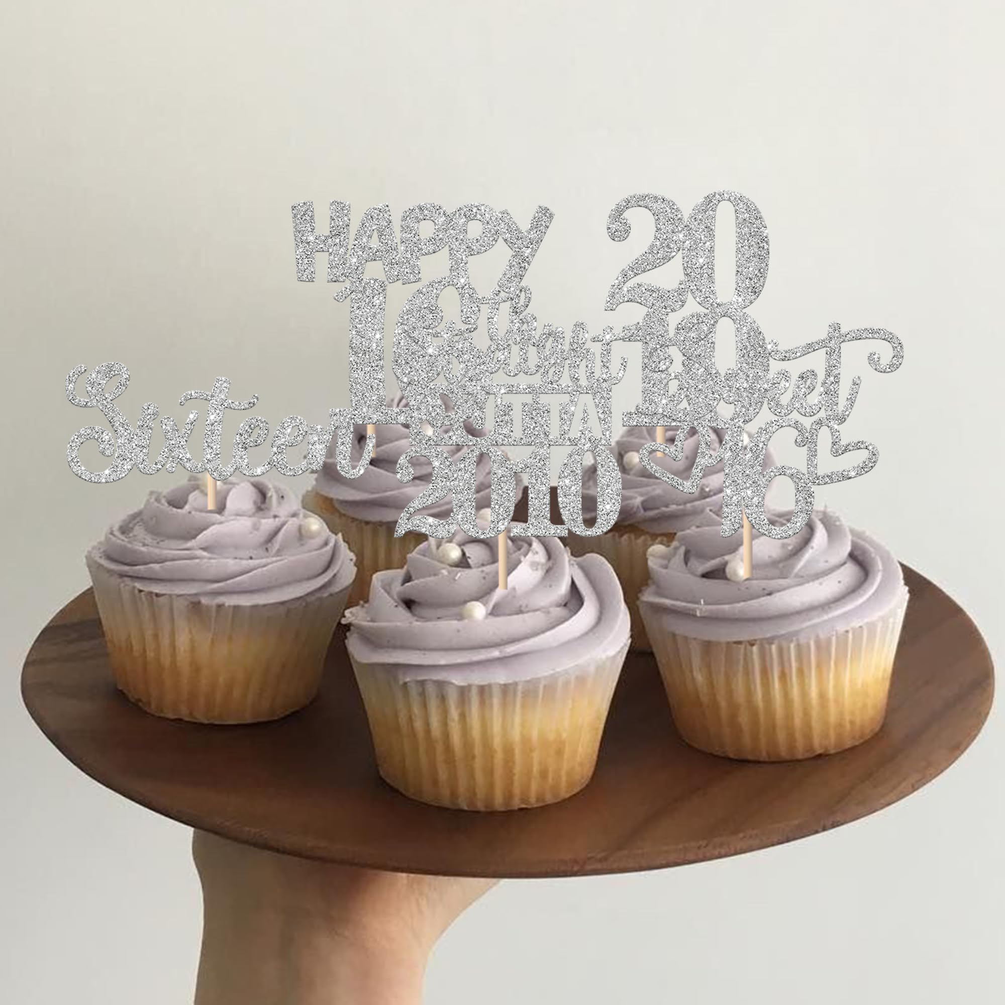 ZHUOWEISM 30Pcs Straight Outta 2010 Cupcake Toppers - Glitter Sixteen Birthday & Anniversary