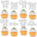 ZHUOWEISM 24Pcs Silver Happy 14th Birthday Cupcake Toppers | Straight Outta 2012