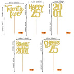 ZHUOWEISM 30Pcs Straight Outta 2001 Cupcake Toppers – Gold Glitter for 25th Birthday & Anniversary