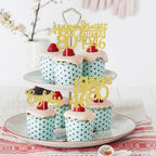 ZHUOWEISM 30Pcs Happy 80th Birthday Cupcake Toppers – Gold Glitter Eighty Straight Outta 1946
