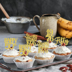 ZHUOWEISM 30Pcs Happy 50th Birthday Cupcake Toppers – Gold Glitter, Straight Outta 1976