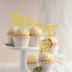 ZHUOWEISM 30PCS Straight Outta 1996 Cupcake Toppers - Gold Glitter 30th Birthday Picks