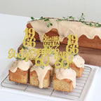 Zhuoweism 30Pcs Gold Glitter 1966 Cupcake Toppers for 60th Birthday Parties