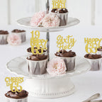 ZHUOWEISM 30Pcs Straight Outta 1961 Cupcake Toppers – Gold Glitter 65th Birthday Picks