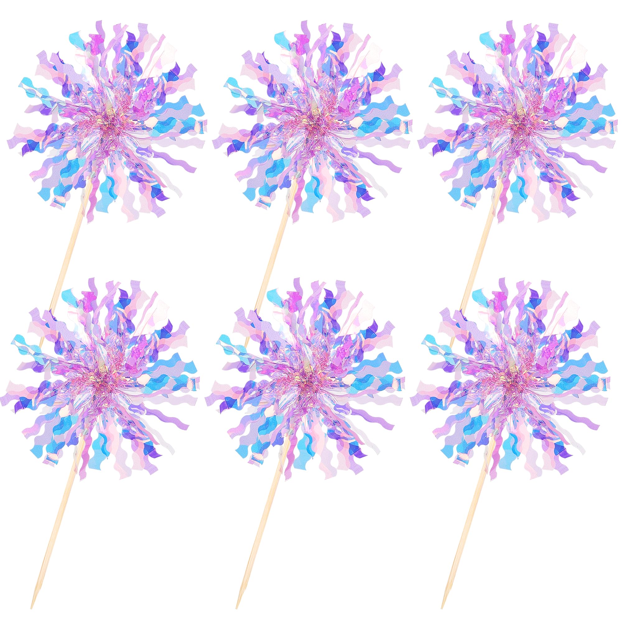 ZHUOWEISM 30 PCS Foil Firework Cupcake Toppers – Sparkling Birthday Party Picks