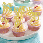ZHUOWEISM 30PCS Straight Outta 1996 Cupcake Toppers - Gold Glitter 30th Birthday Picks
