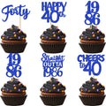 ZHUOWEISM 30Pcs 40th Birthday Cupcake Toppers Glitter – Straight Outta 1985 (Blue)