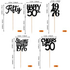 ZHUOWEISM 30Pcs Black 50th Birthday Cupcake Toppers – Glitter Straight Outta 1976