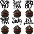 ZHUOWEISM 24Pcs Black 60th Birthday Cupcake Toppers - Straight Outta 1966