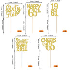 ZHUOWEISM 30Pcs Straight Outta 1961 Cupcake Toppers – Gold Glitter 65th Birthday Picks