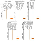 ZHUOWEISM 30 PCS 65th Birthday Cupcake Toppers Glitter Silver - Straight Outta 1961 Party Picks