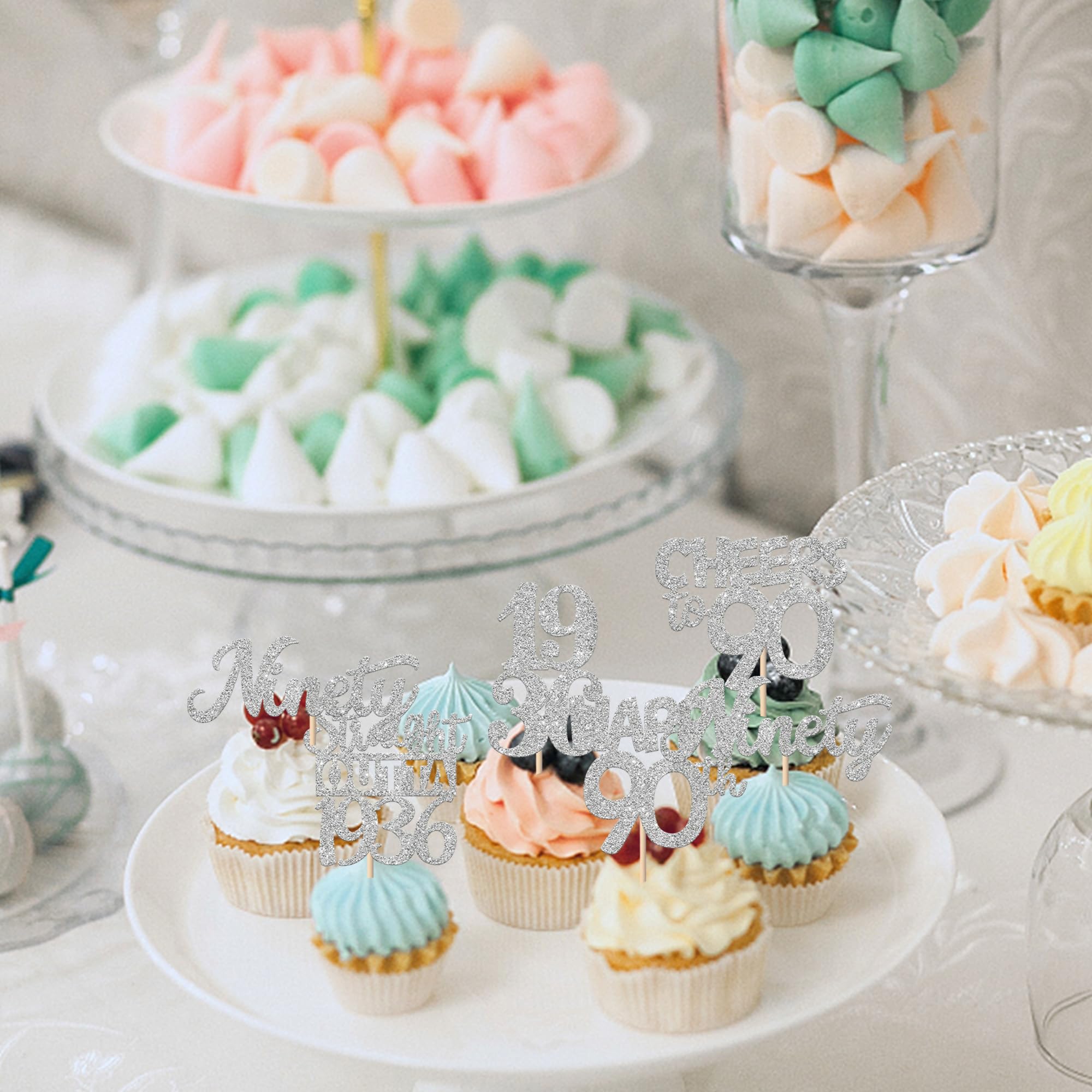 ZHUOWEISM 30Pcs 95th Birthday Cupcake Toppers Glitter — Straight Outta 1931