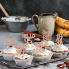 ZHUOWEISM 30Pcs 95th Birthday Cupcake Toppers - Glitter Rose Gold, Straight Outta 1931