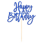 ZHUOWEISM 1-Piece Glitter Happy Birthday Cake Topper – Dark Blue