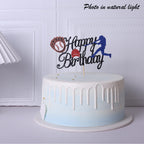 ZHUOWEISM Baseball Birthday Cake Topper Glitter - 6x8 in, Pre-assembled Sports Theme Decor
