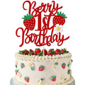 ZHUOWEISM Berry 1st Birthday Cake Topper – Glitter, Strawberry Fruit Theme