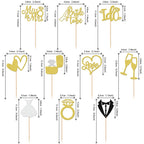 ZHUOWEISM 30 Pcs Bride to Be Cupcake Toppers Glitter Gold | I Do, Miss to Mrs, Bridal Shower & Wedding Decor