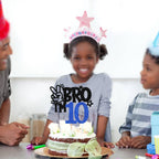 ZHUOWEISM Brother I am 10 Cake Topper Glitter Star Blue, 6.5x9.4 in