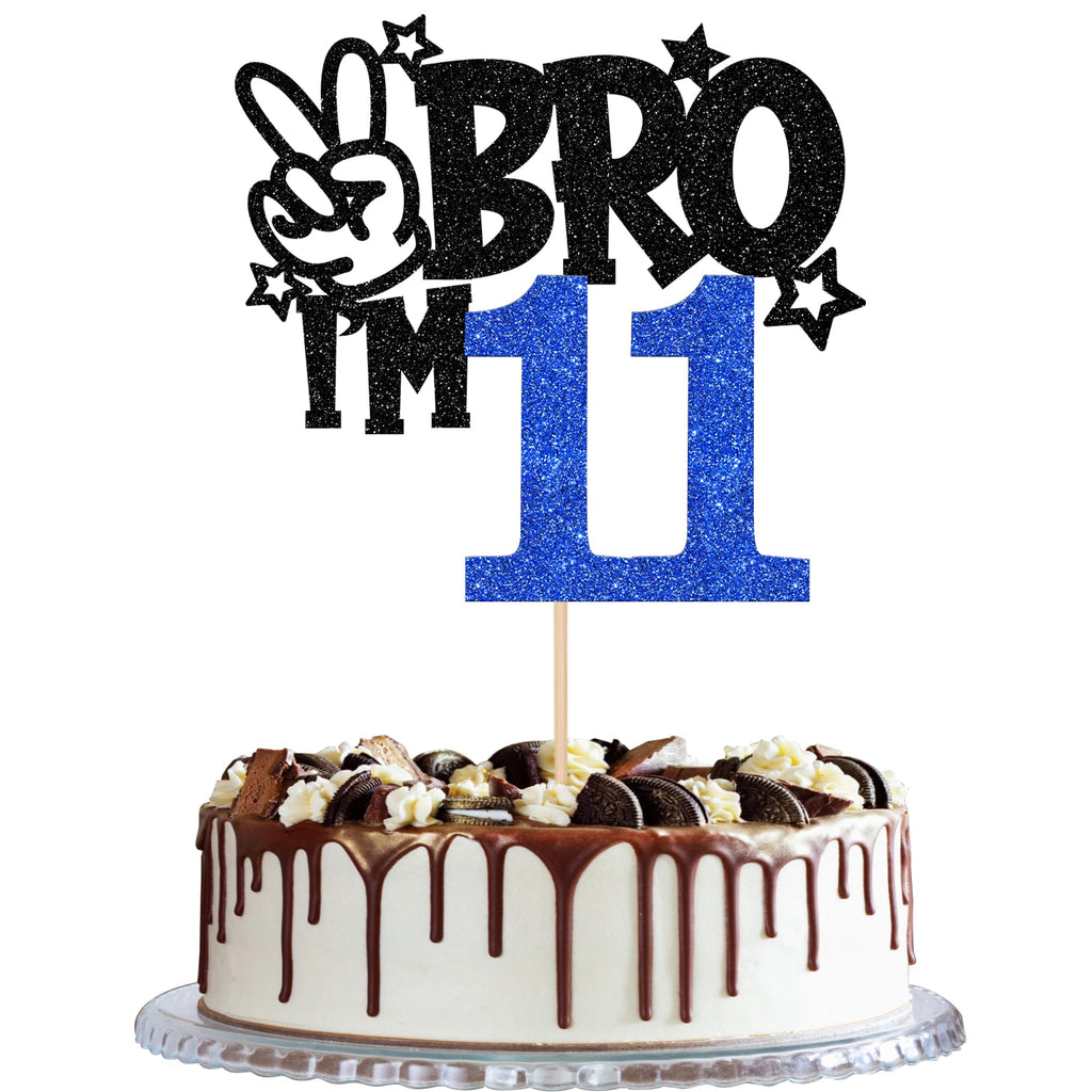 ZHUOWEISM Brother I'm 11 Cake Topper – Glitter Star, It's My 11th Birthday Decoration