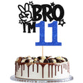 ZHUOWEISM Brother I'm 11 Cake Topper – Glitter Star, It's My 11th Birthday Decoration
