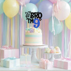 ZHUOWEISM Brother I'm 9 Cake Topper – Blue Glitter Star, 6.5 x 9.4 in, Ready-to-Use Birthday Decoration