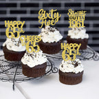 ZHUOWEISM 30Pcs Straight Outta 1961 Cupcake Toppers – Gold Glitter 65th Birthday Picks